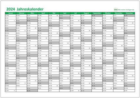 jahreskalender deutschland.